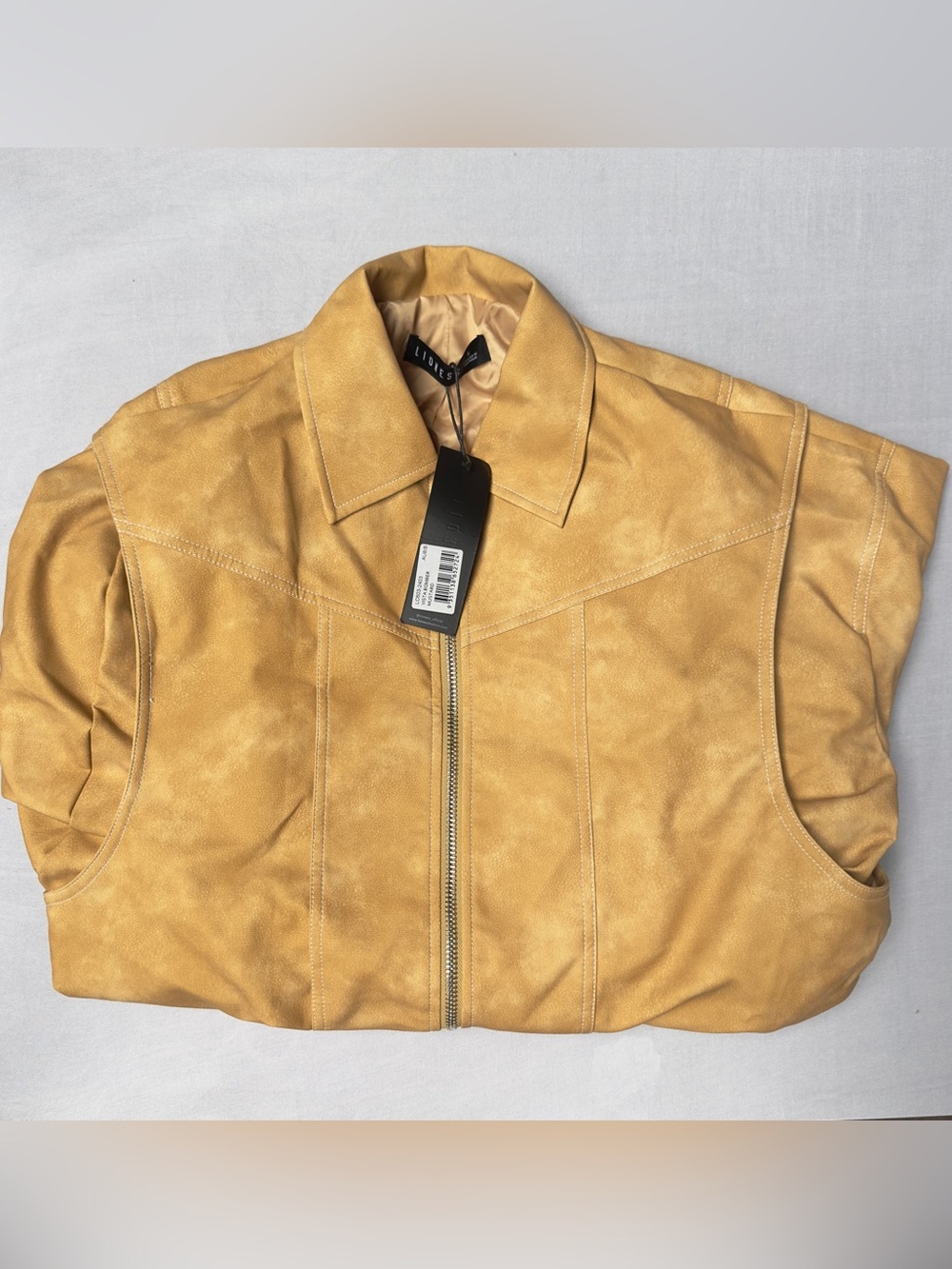 Lioness Mustard Yellow Suede Zip-Up Jacket - Picture 7 of 7